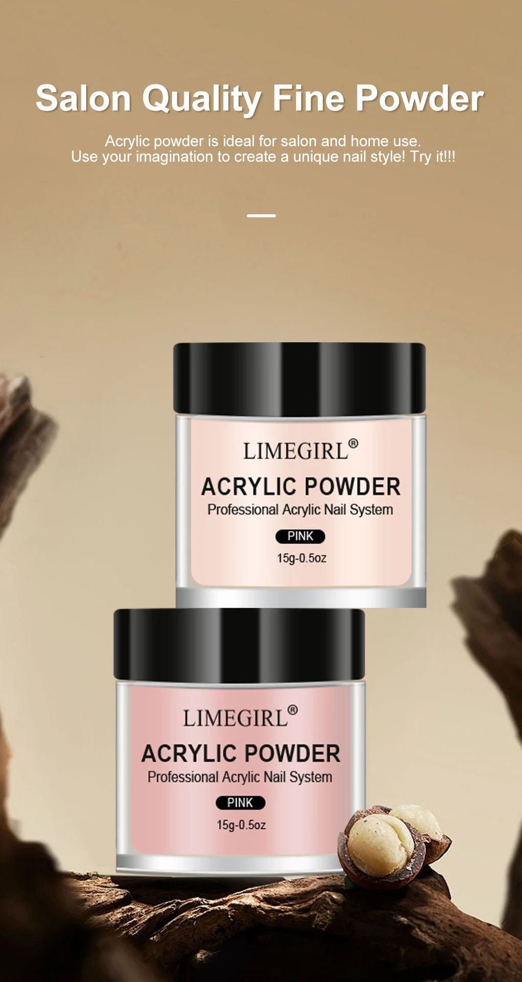 Acrylic Nail Kit Professional Set with 120g Acrylic Powder and EMA Monomer Liquid for Nail Extensions 1 limegirl acrylic nail kit 120g spu1007695352011 desc 1