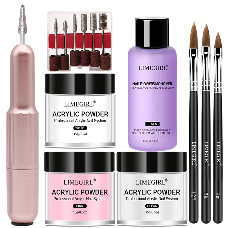 Limegirl Acrylic Nail Kit with Drill - Professional All-in-One Manicure Set for Beginners with Monomer Liquid, Powder & Electric Nail File 4 limegirl acrylic nail kit drill set spu669498323251 desc 4