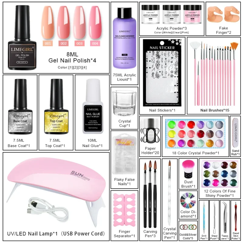 Limegirl Acrylic Nail Kit Manicure Set Spu748992361836 3