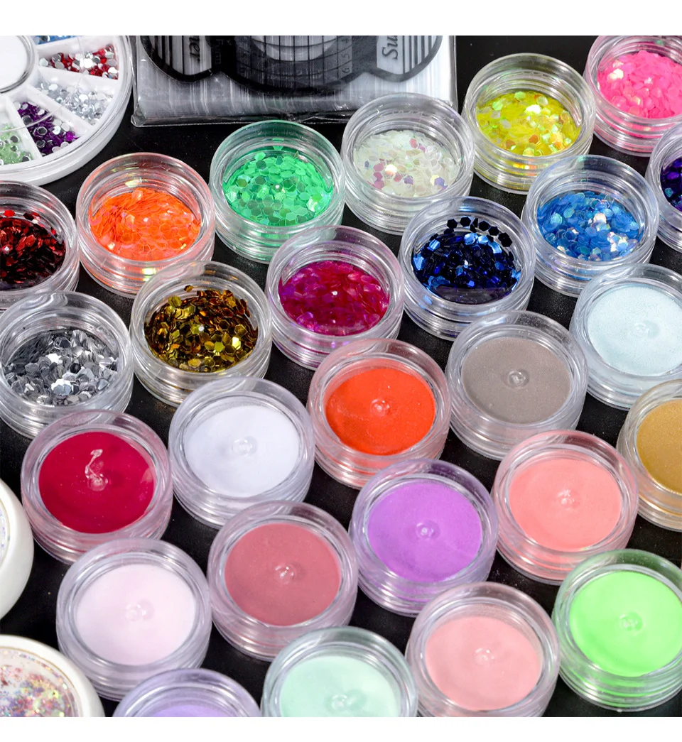 Limegirl Acrylic Nail Kit All-in-One Manicure Set with UV/LED Lamp, 3 Colors Crystal Powder, 4 Gel Polishes & Professional Nail Art Tools 3 limegirl acrylic nail kit manicure set spu748992361836 desc 3