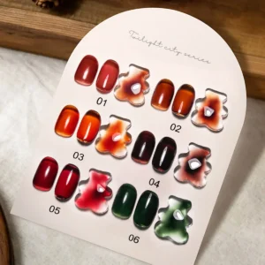 Limegirl Amber Gel Nail Polish Set Translucent Caramel Jelly Color Soak Off UV LED Varnish 8ml