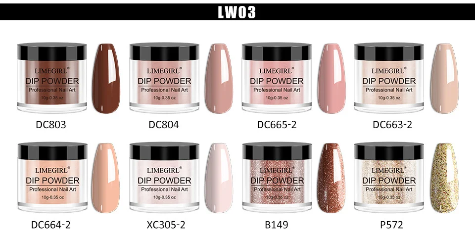 Dip Powder Nail Kit Limegirl Professional Manicure System with Glitter Powders and Liquid Set for DIY Home Salon 8 limegirl dip powder nail kit spu1008229783146 desc 8