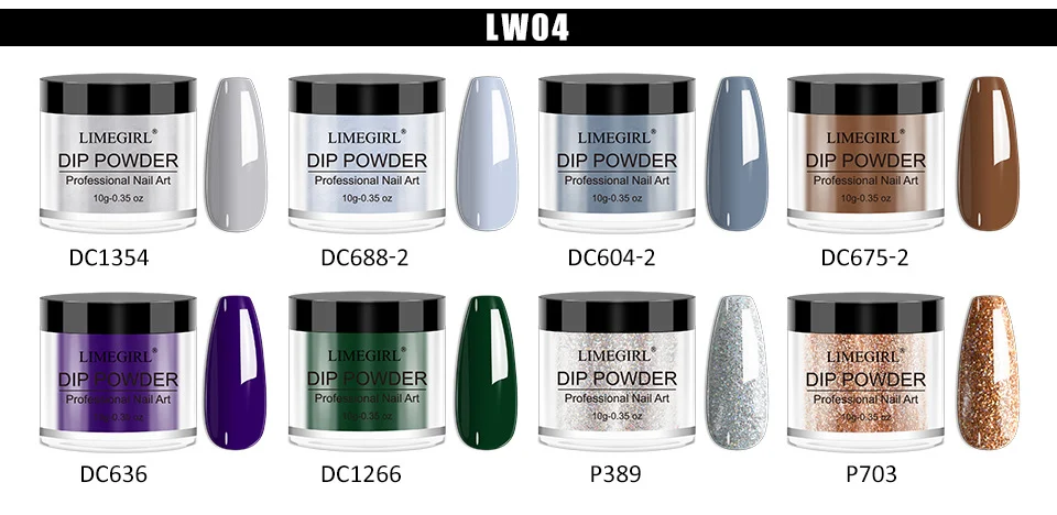 Dip Powder Nail Kit Limegirl Professional Manicure System with Glitter Powders and Liquid Set for DIY Home Salon 9 limegirl dip powder nail kit spu1008229783146 desc 9