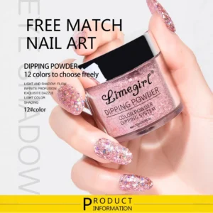 Dipping Powder Nail Kit 10ml Limegirl Glitter Dip Powder for Sparkle Nail Art