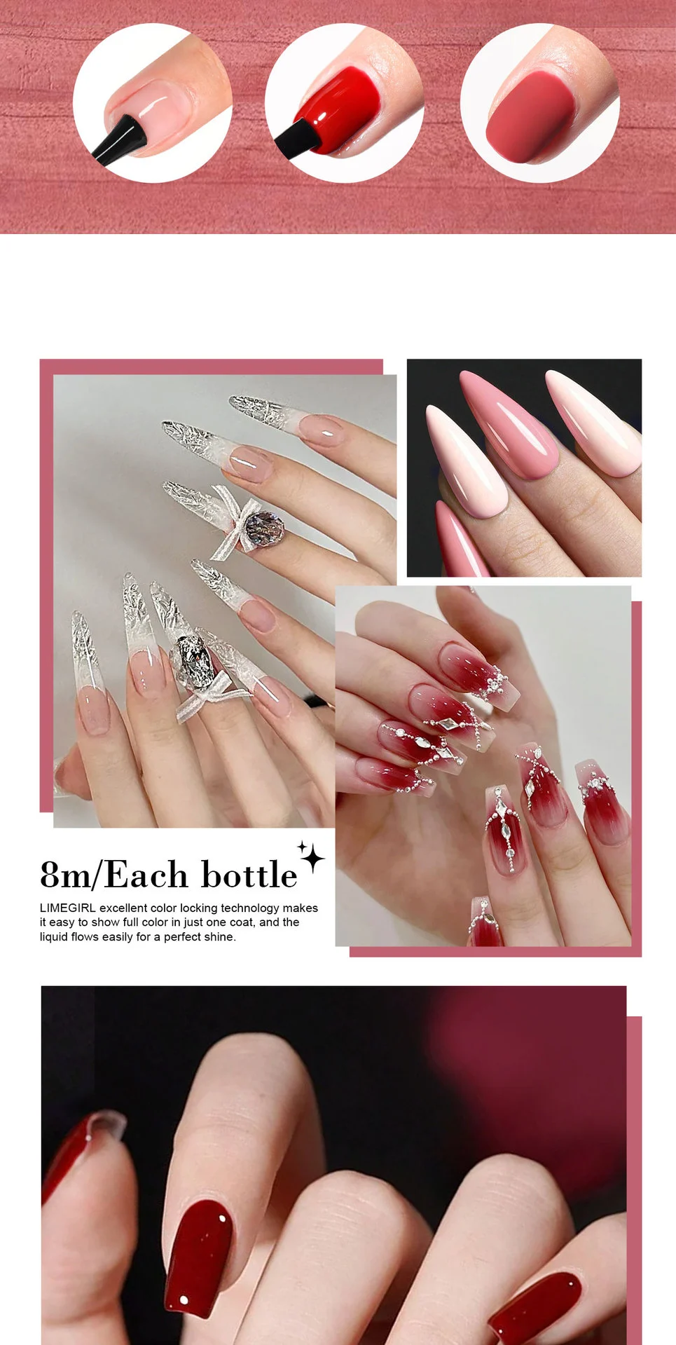 Gel Nail Polish Kit 8 Colors UV LED Soak Off Manicure Set with Base and Top Coat 6 limegirl gel nail polish kit 8 colors spu854502042122 desc 6