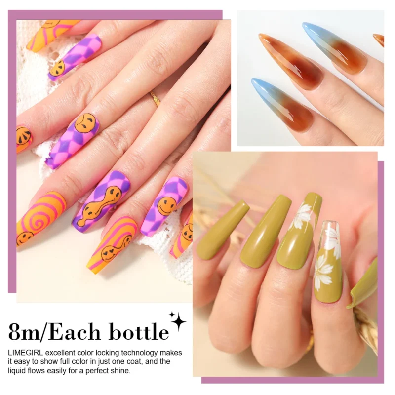 Limegirl Gel Nail Polish Kit Purple Brown Set Spu996856283752 4