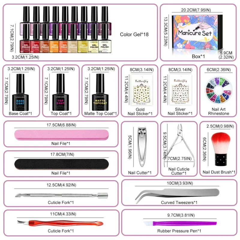 Limegirl Gel Nail Polish Kit Purple Brown Set Spu996856283752 5