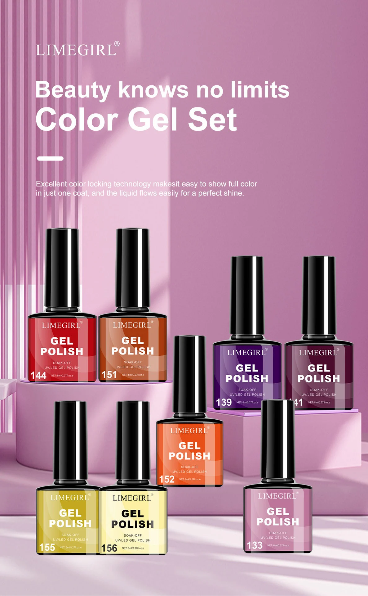 limegirl gel nail polish kit purple brown set spu996856283752 desc 1