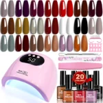 Gel Nail Polish Kit with 20 Colors UV LED Lamp S3, Limegirl Professional Manicure Starter Set with Nail Art Tools
