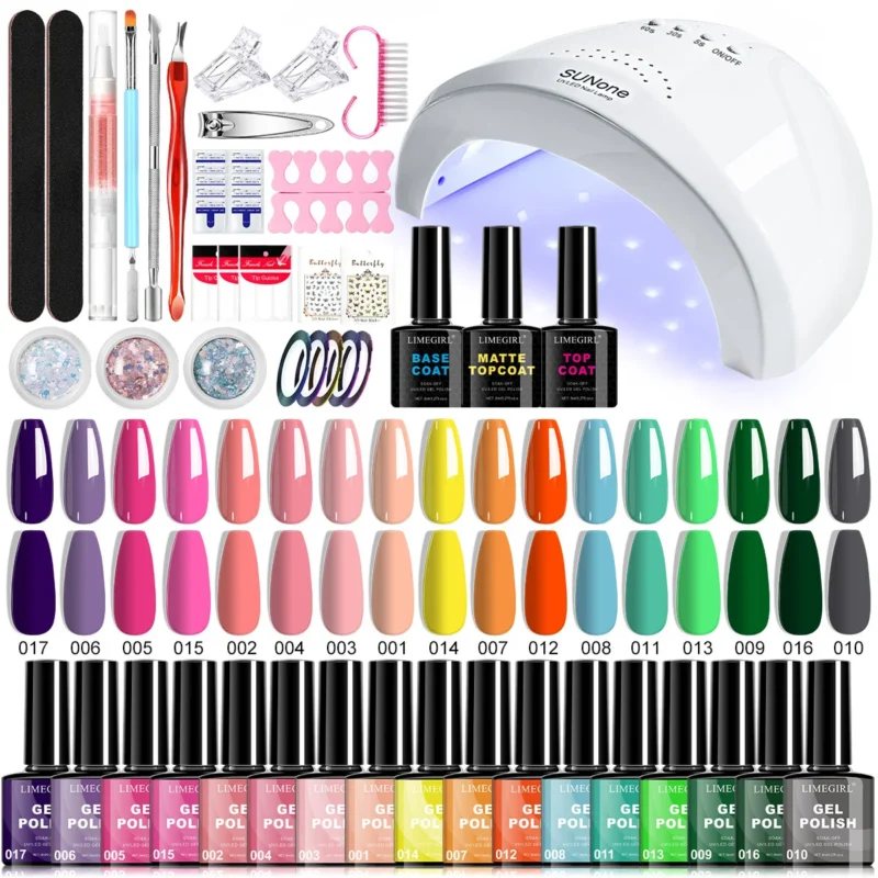 Limegirl Gel Nail Polish Kit Uv Light 17 Colors Spu1003832157951 2