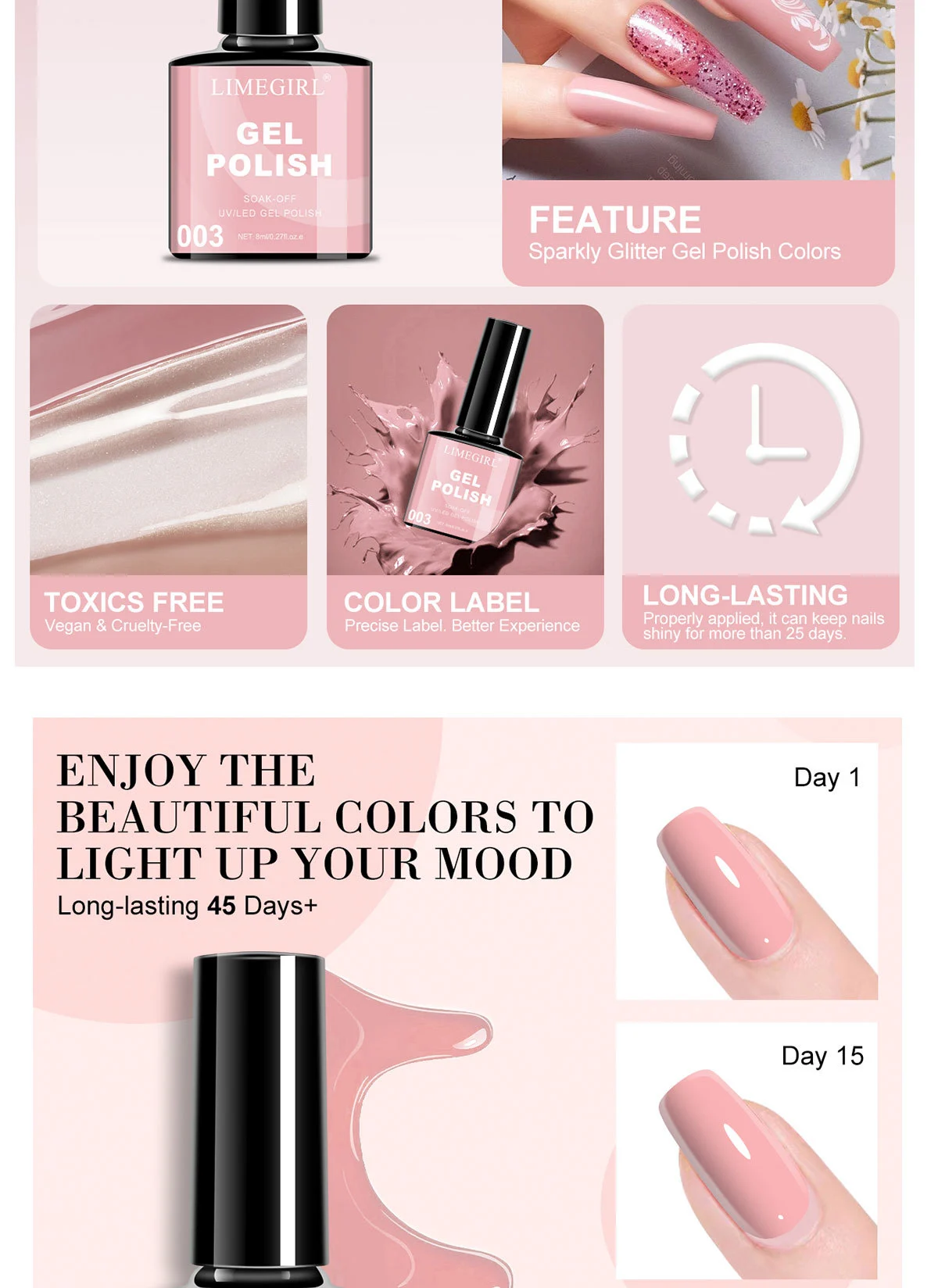 limegirl gel nail polish kit uv light 17 colors spu1003832157951 desc 5