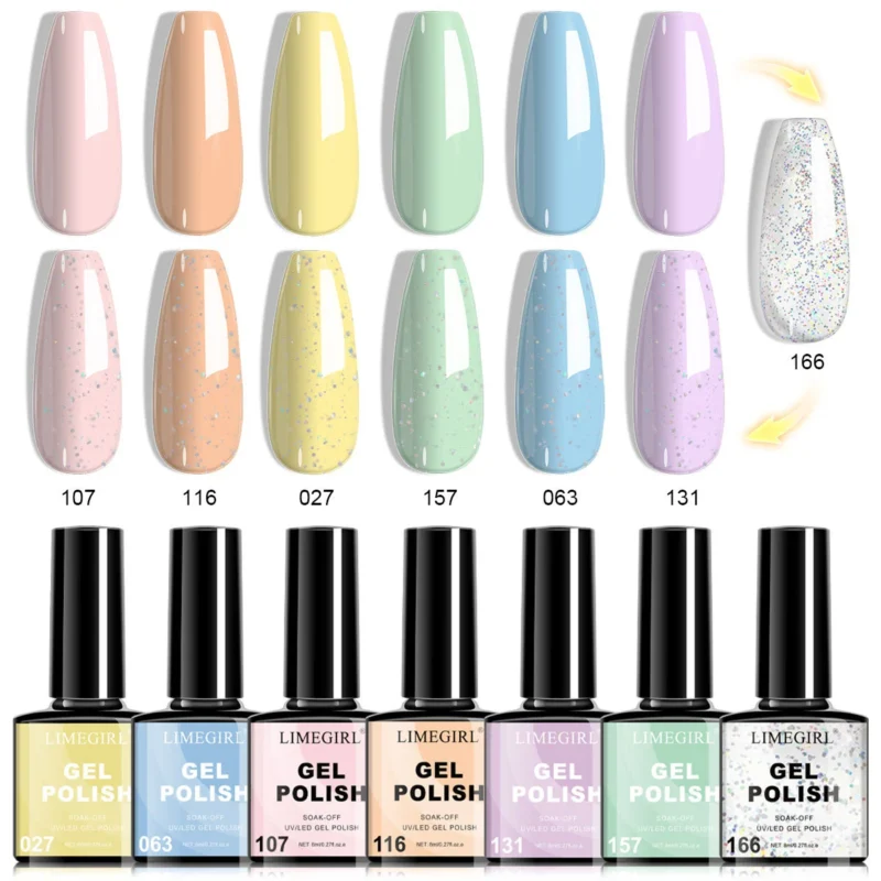 Limegirl Gel Nail Polish Nude Glitter Series Spu936824174501 2