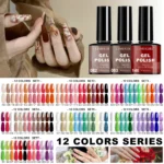 Gel Nail Polish Set 12 Colors - Limegirl UV LED Soak Off Nail Art Kit with Base Top Coat Options - Professional DIY Manicure Gift Box (8ml Bottles)