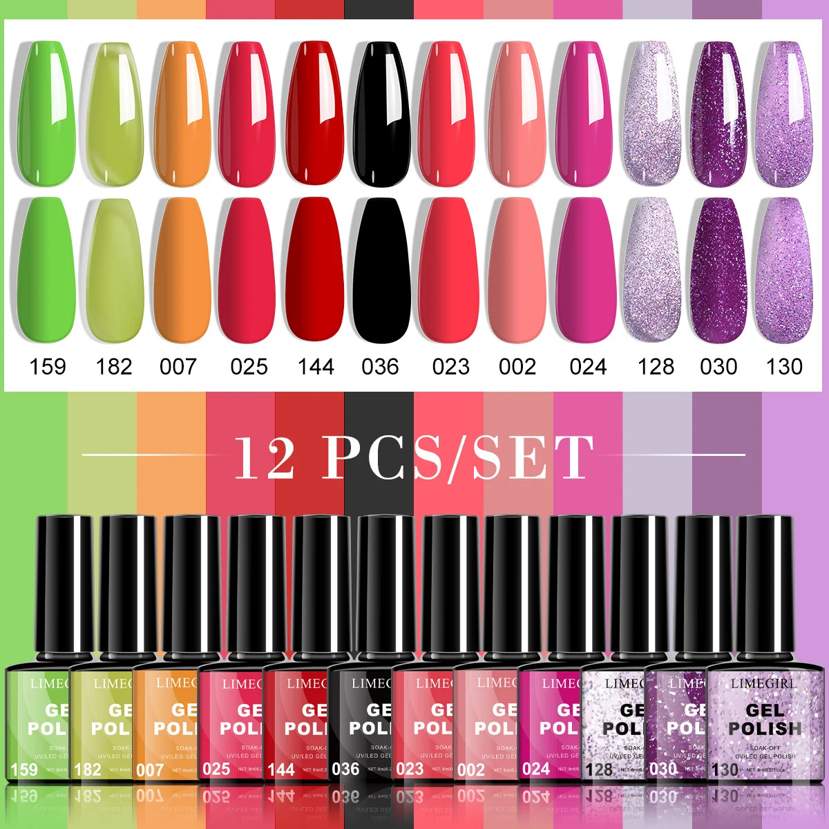 limegirl gel nail polish set 12 colors uv led soak off spu995908639801 desc 13
