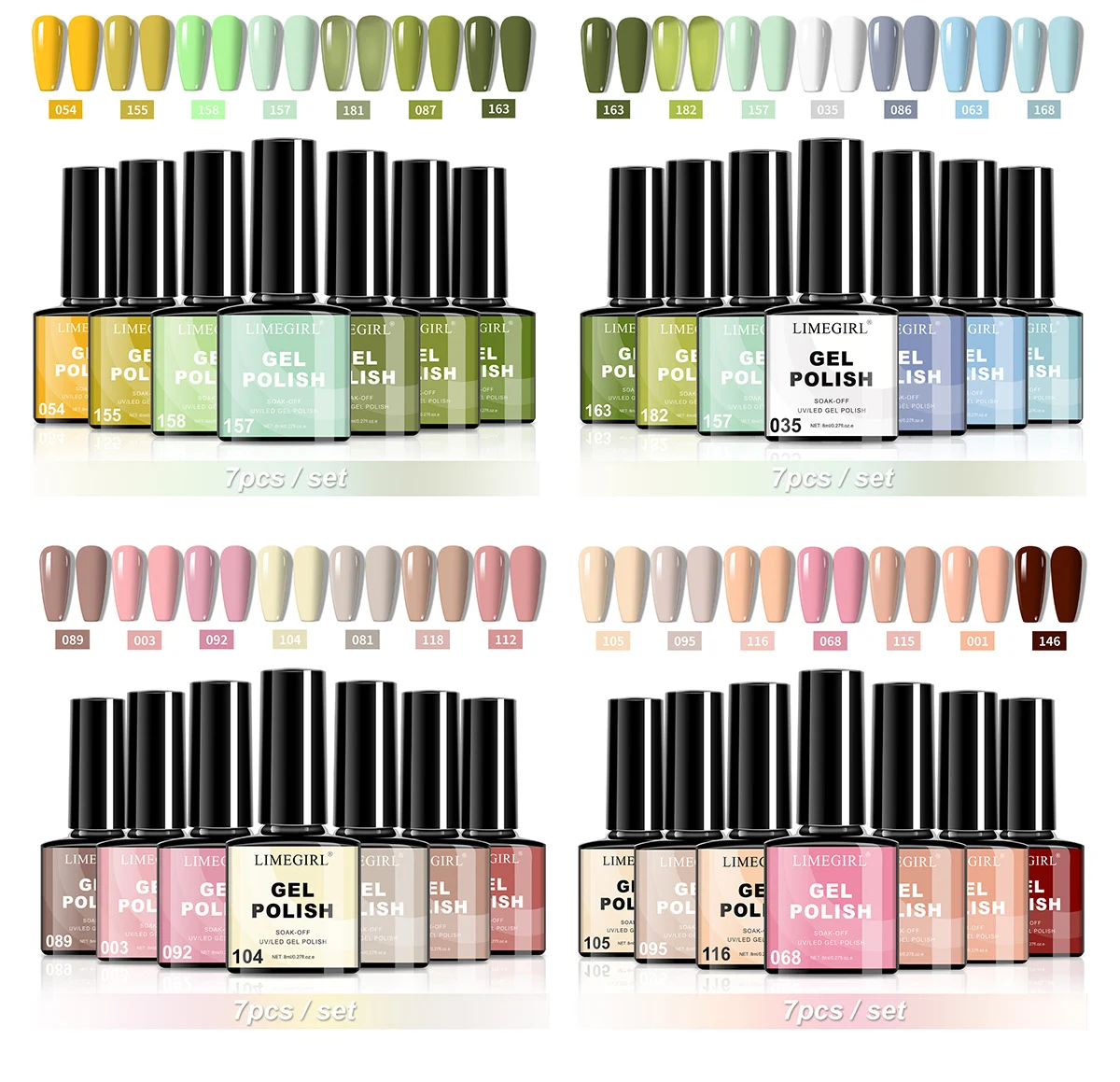 limegirl gel nail polish set 7 colors spu895794342487 desc 7