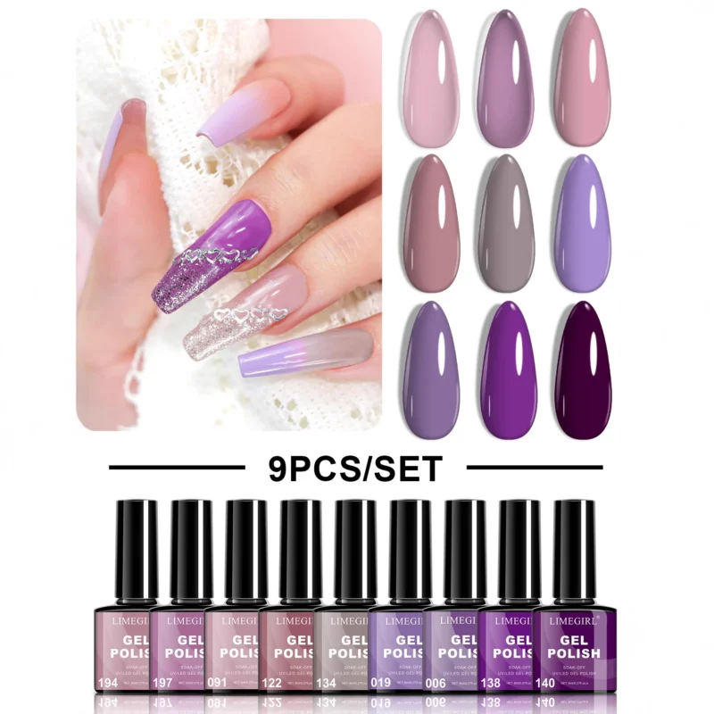 Limegirl Gel Nail Polish Set 9 Colors Spu999049063348 3