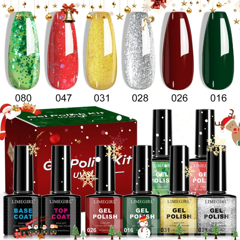 Limegirl Gel Nail Polish Set Cat Eye Christmas Soak Off Spu970292153263 4