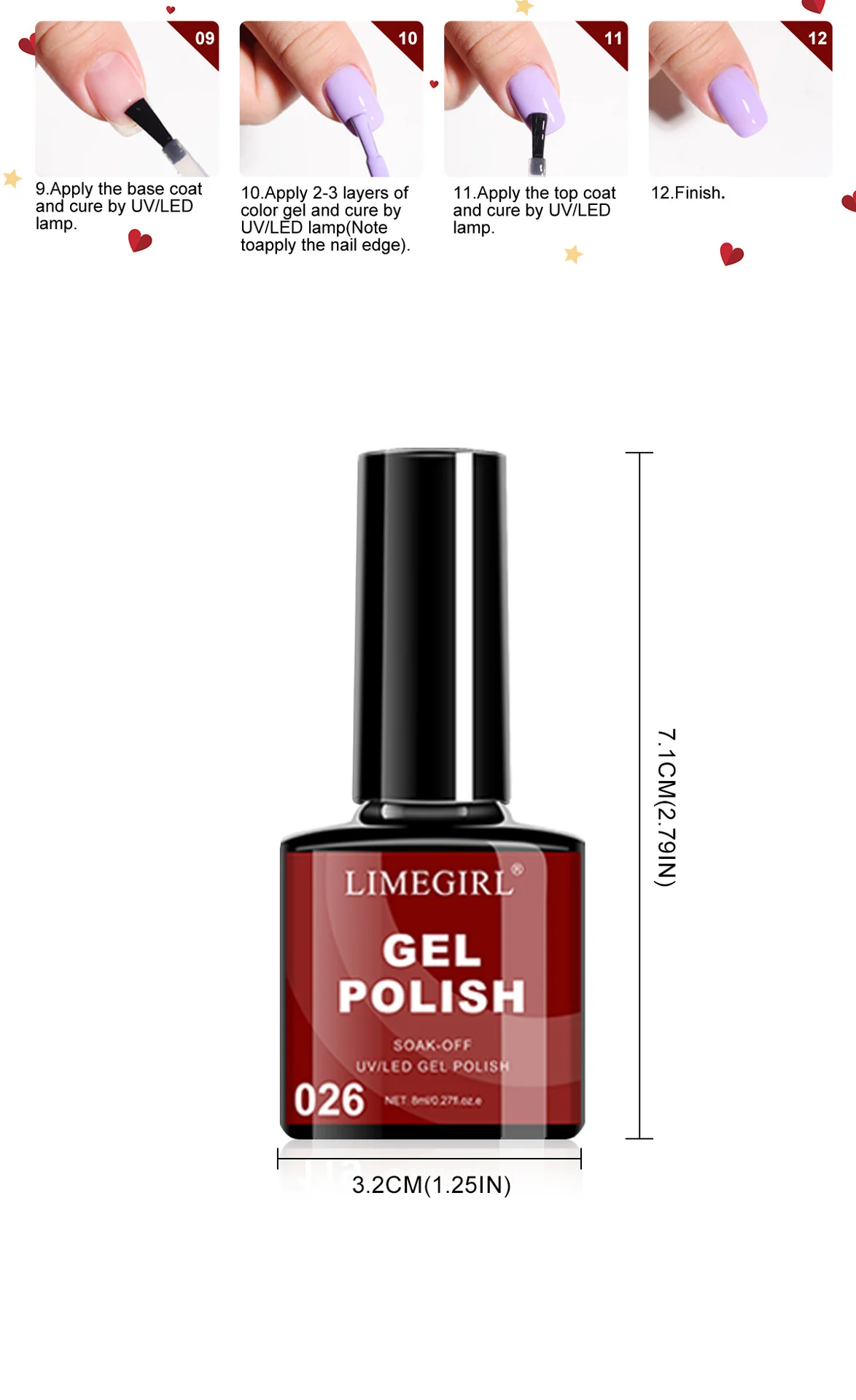 LIMEGIRL Gel Nail Polish Set - 6 Colors Christmas & Cat Eye Soak Off UV LED Nail Art Kit (8ml) 14 limegirl gel nail polish set cat eye christmas soak off spu970292153263 desc 14