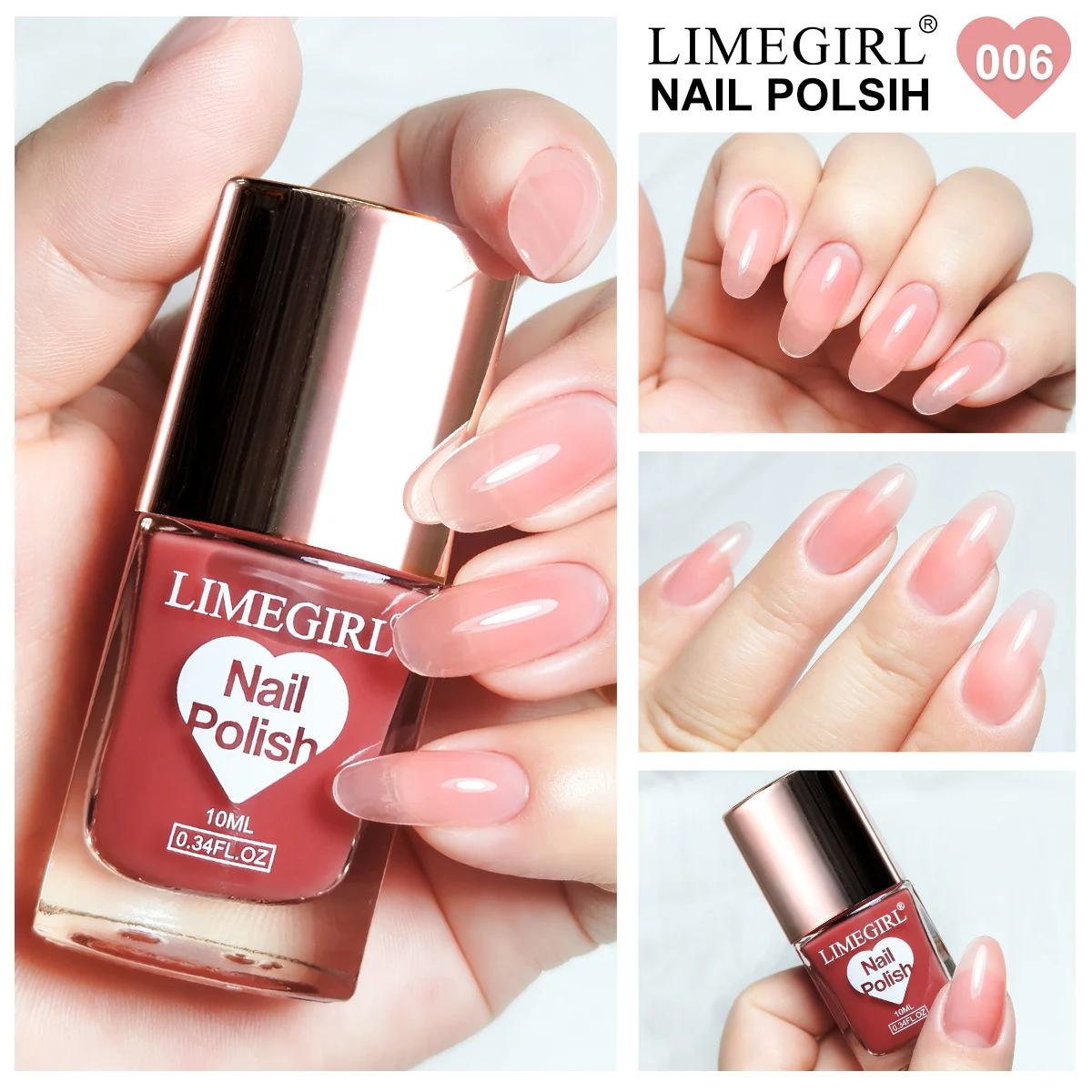 Gel Nail Polish LIMEGIRL Soak Off UV LED Varnish 10ml - High Saturation Solid Colors & Diamond Glitter 6 limegirl gel nail polish soak off 10ml spu911237354355 desc 6