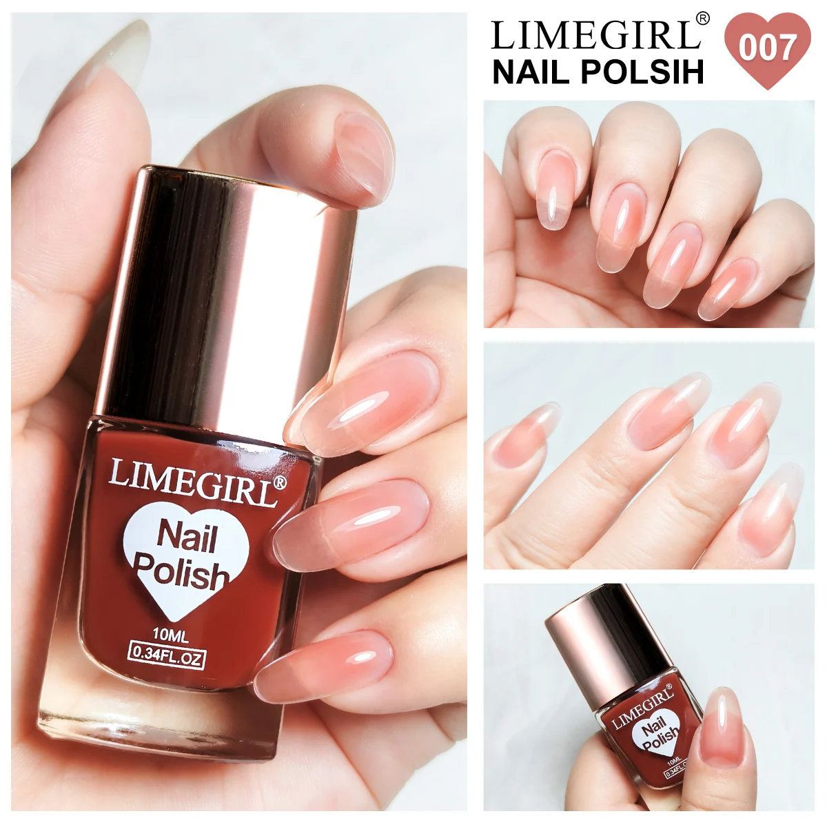 Gel Nail Polish LIMEGIRL Soak Off UV LED Varnish 10ml - High Saturation Solid Colors & Diamond Glitter 7 limegirl gel nail polish soak off 10ml spu911237354355 desc 7