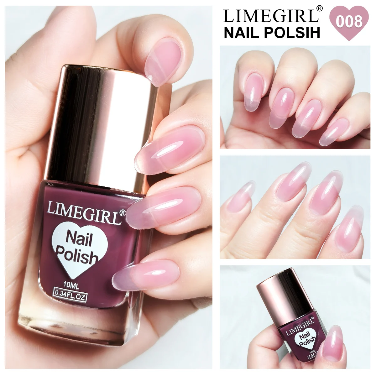 Gel Nail Polish LIMEGIRL Soak Off UV LED Varnish 10ml - High Saturation Solid Colors & Diamond Glitter 8 limegirl gel nail polish soak off 10ml spu911237354355 desc 8