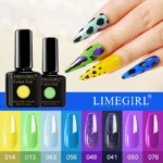 LIMEGIRL Gel Nail Polish - UV LED Soak Off Nail Art Varnish 7ml Glass Bottle - High Pigment Salon Manicure Color