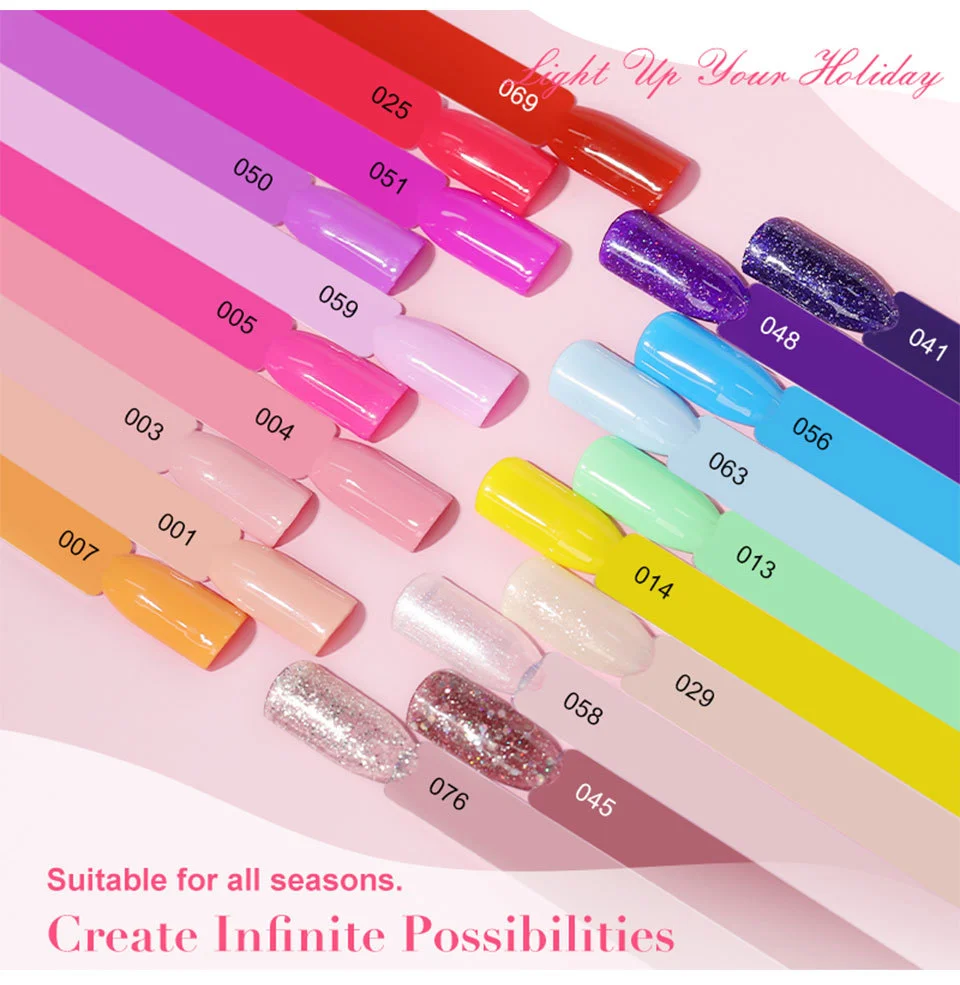 LIMEGIRL Gel Nail Polish - UV LED Soak Off Nail Art Varnish 7ml Glass Bottle - High Pigment Salon Manicure Color 6 limegirl gel nail polish uv led soak off glass bottle spu997886105383 desc 6