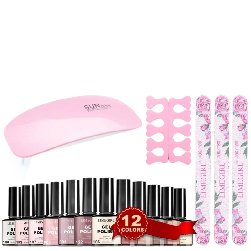Limegirl Gel Polish Kit 12 Colors Uv Lamp Spu911552454898 5