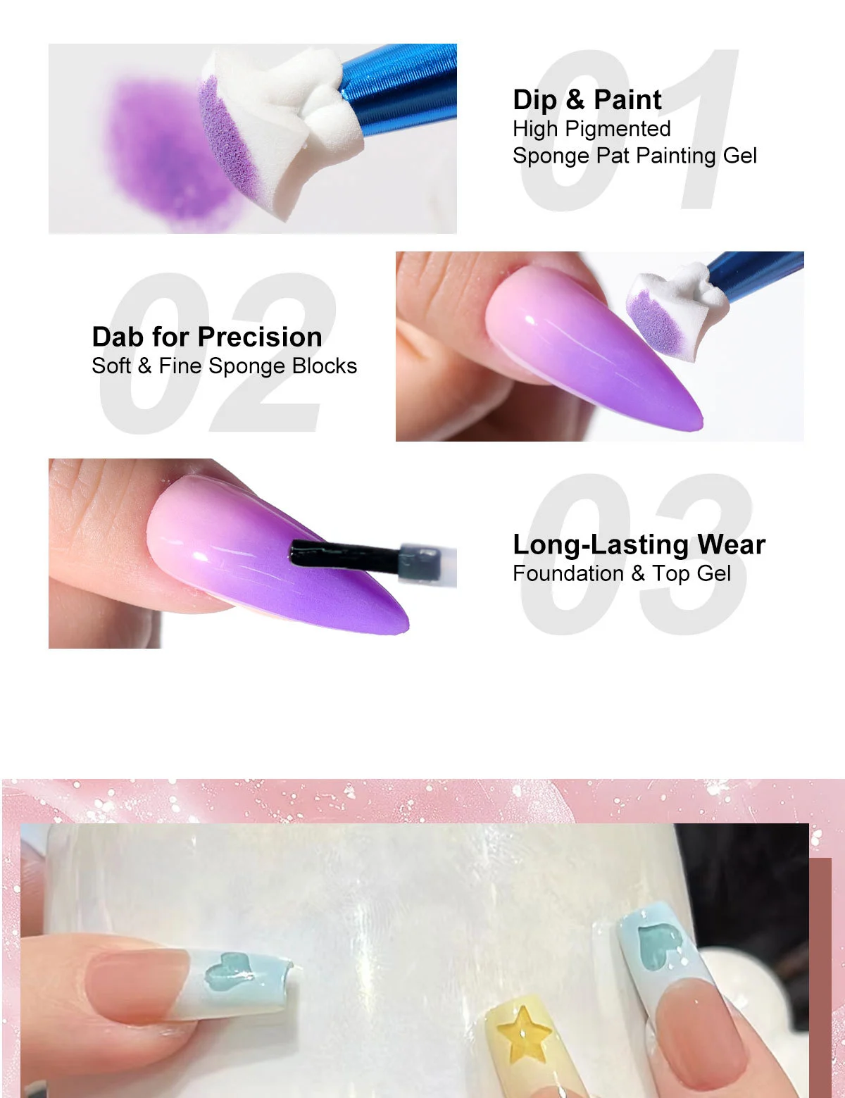 Gradient Painting Gel Set 9-Color Solid Nail Art Palette for Ombre and Aura Nails 5 limegirl gradient painting gel set spu920952868002 desc 5