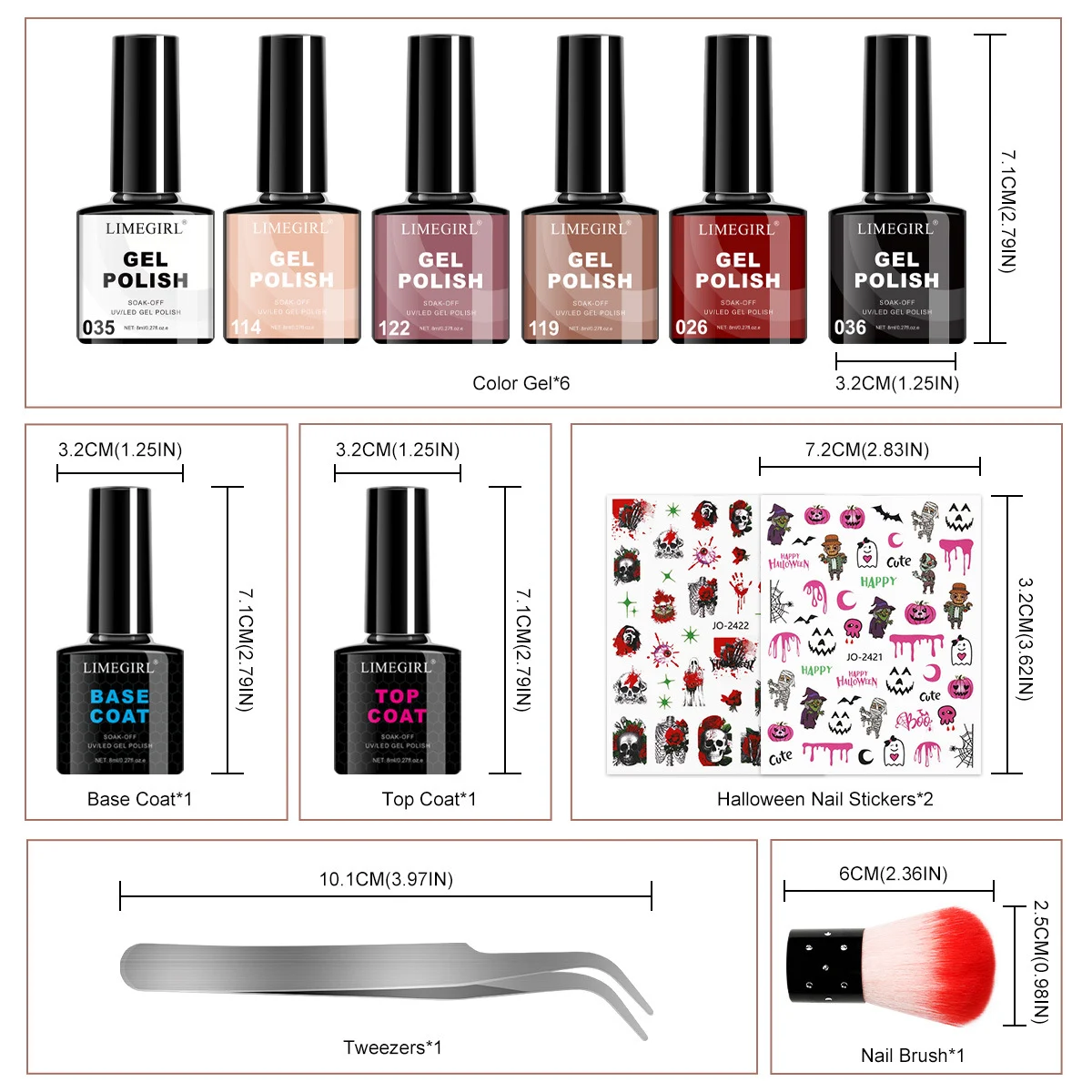 limegirl halloween gel nail polish kit 6 colors set spu999541149207 desc 8