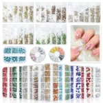Nail Art Rhinestones Mixed Shapes Flatback Resin Charms Mini Acrylic Gems for DIY Manicure Decoration