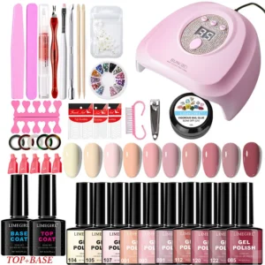 Nail Art Kit Limegirl Professional Gel Polish Set with UV LED Lamp and Manicure Tools
