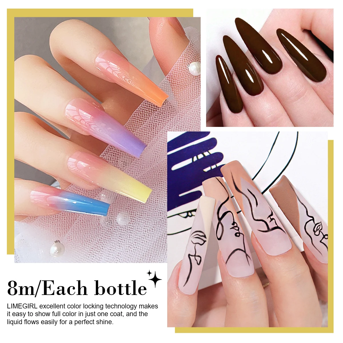 Nail Art Kit Limegirl Professional Gel Polish Set with UV LED Lamp and Manicure Tools 8 limegirl nail art kit gel polish set spu889550971504 desc 8