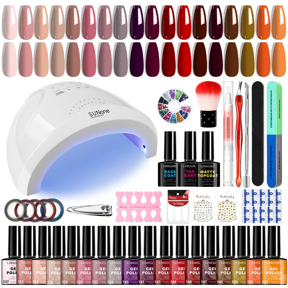 Nail Art Kit with UV LED Lamp and 12 Colors Gel Polish - Limegirl Professional Manicure Set with 4 Colors Poly Extension Gel and Nail Drill Pen 9 limegirl nail art kit uv lamp gel polish spu995379117878 desc 9
