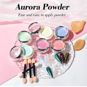 Limegirl Nail Chrome Powder Aurora Mirror Effect Holographic Laser Dust Manicure Art Decoration