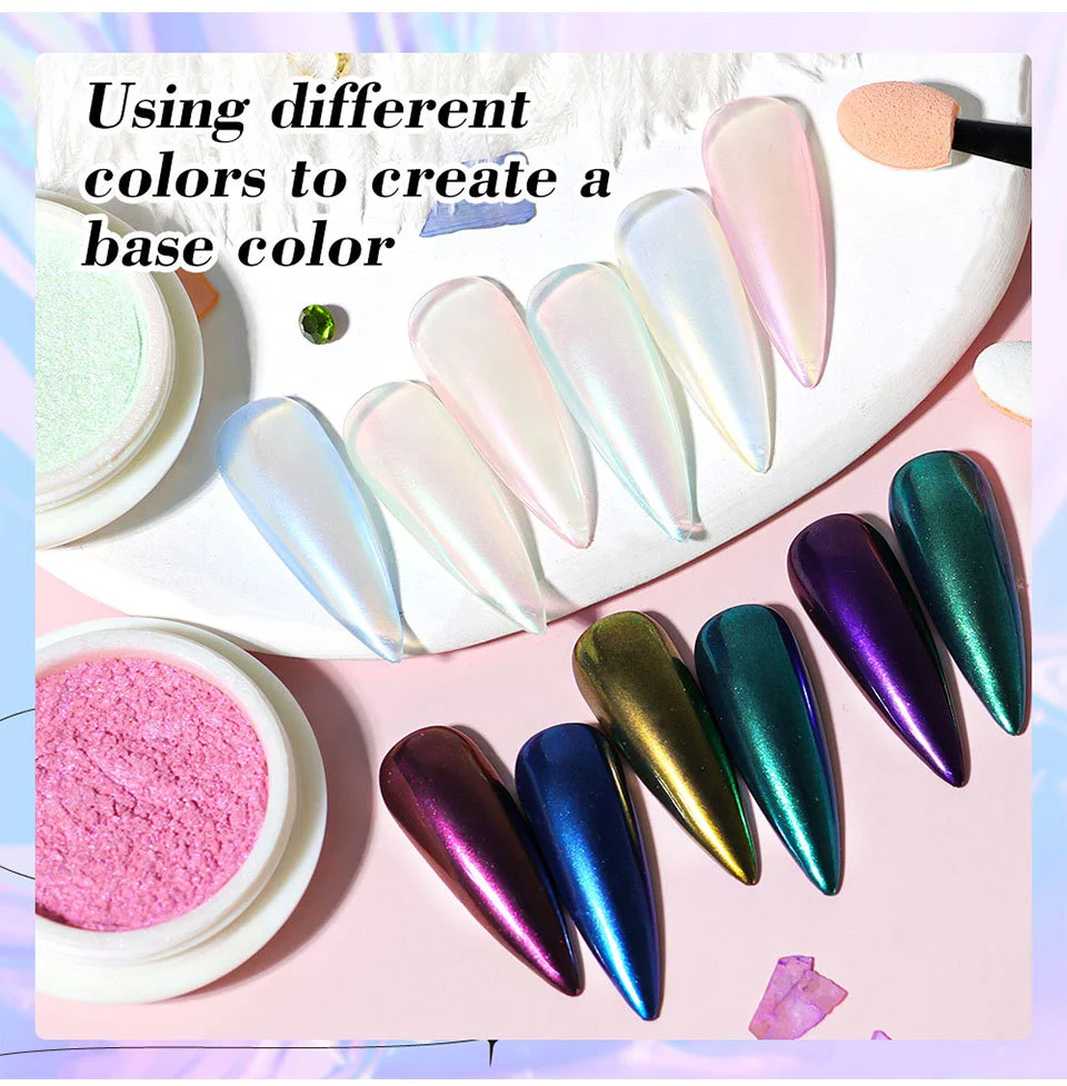 limegirl nail chrome powder aurora mirror effect spu1015431487160 desc 2