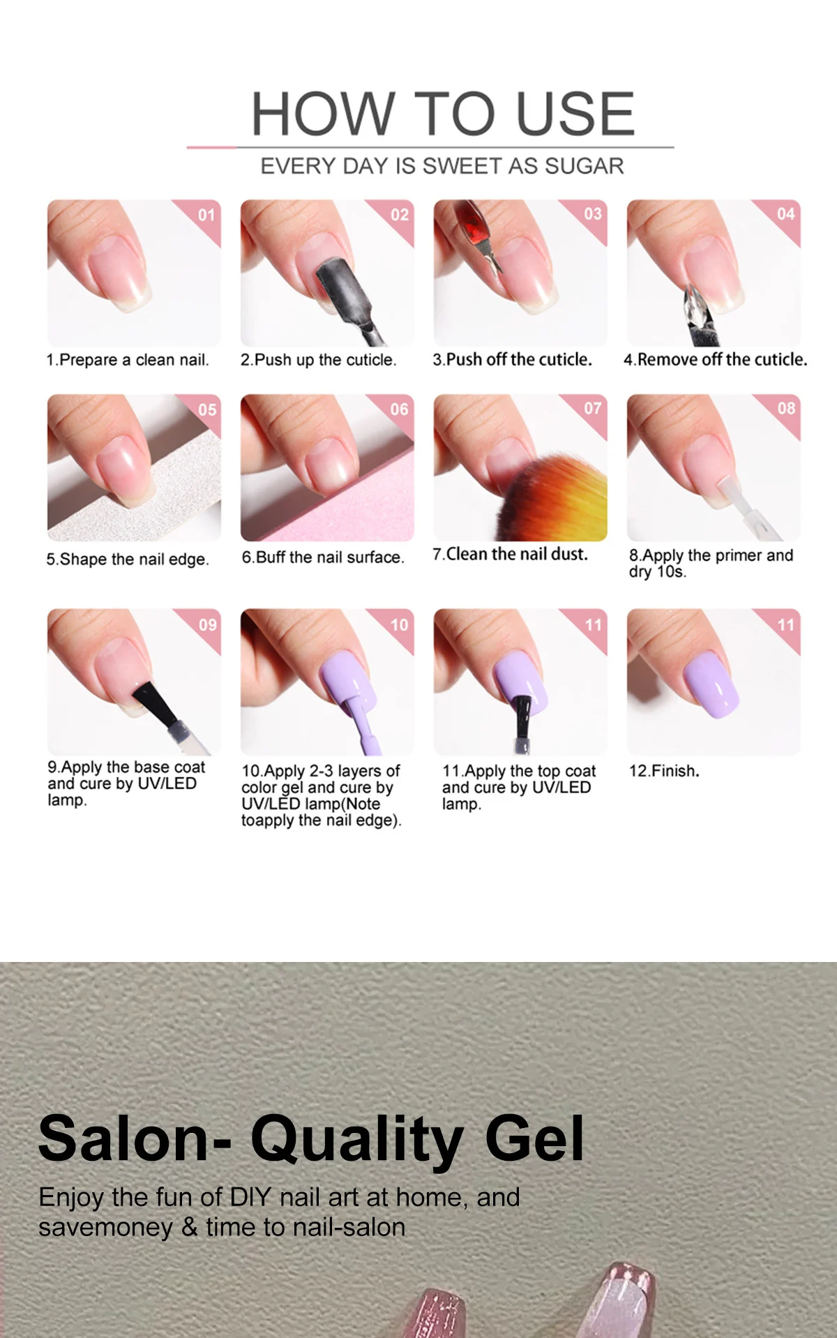 Nail Gel Polish Kit Limegirl 6-Color Set with Base Top Coat and Professional Manicure Tools 5 limegirl nail gel polish kit set spu1011155526230 desc 5