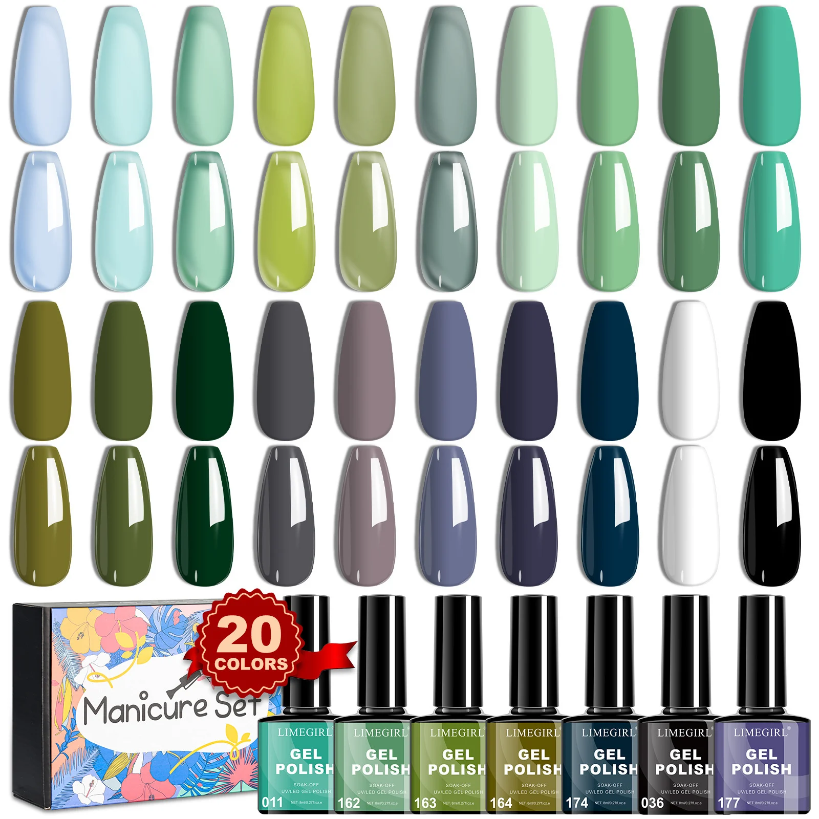 limegirl nail gel polish kit uv light 26 colors spu1000169285535 desc 6