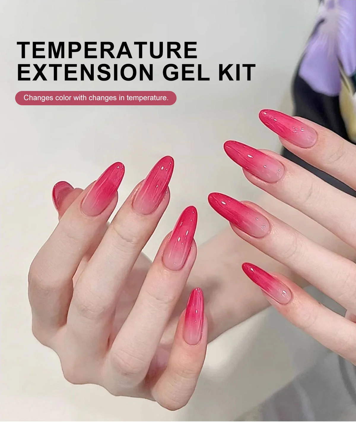 Poly Nail Gel Kit with UV Lamp - Limegirl 3-Color Temperature Changing Extension Gel Set, All-in-One Manicure Tools, Slip Solution & Dual Forms for Beginners 1 limegirl poly nail gel kit temperature changing set spu1014936372510 desc 1