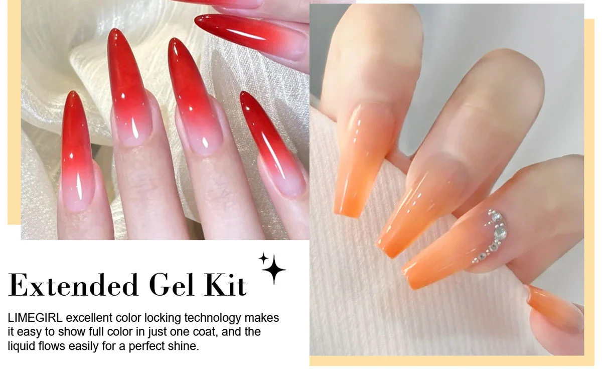Poly Nail Gel Kit with UV Lamp - Limegirl 3-Color Temperature Changing Extension Gel Set, All-in-One Manicure Tools, Slip Solution & Dual Forms for Beginners 8 limegirl poly nail gel kit temperature changing set spu1014936372510 desc 8