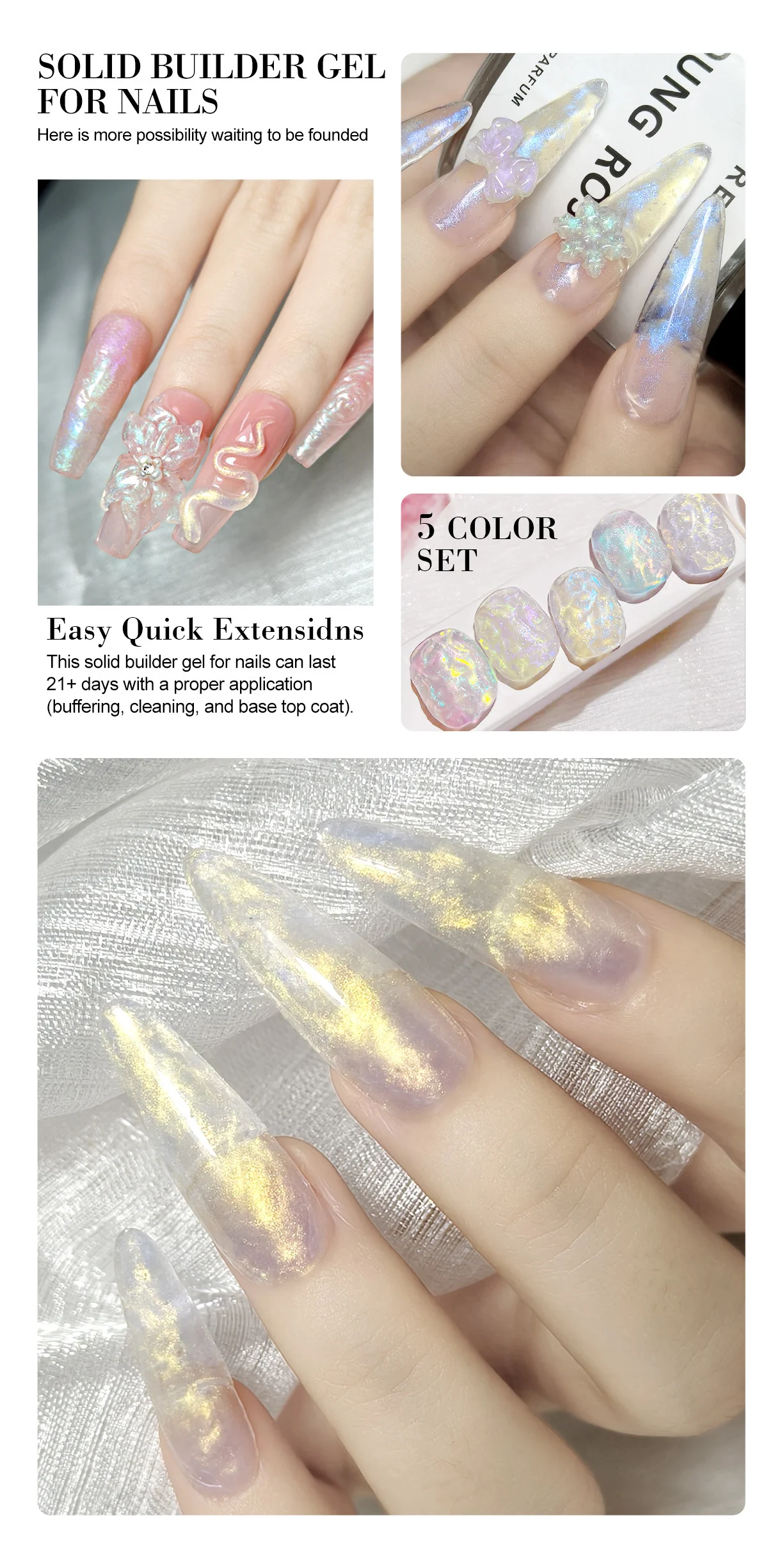 LIMEGIRL Solid Builder Gel Non-Stick Hand Extension Kit for 3D Carving & Molding (5g) 8 limegirl solid builder gel 3d carving nail extension spu898089898077 desc 8