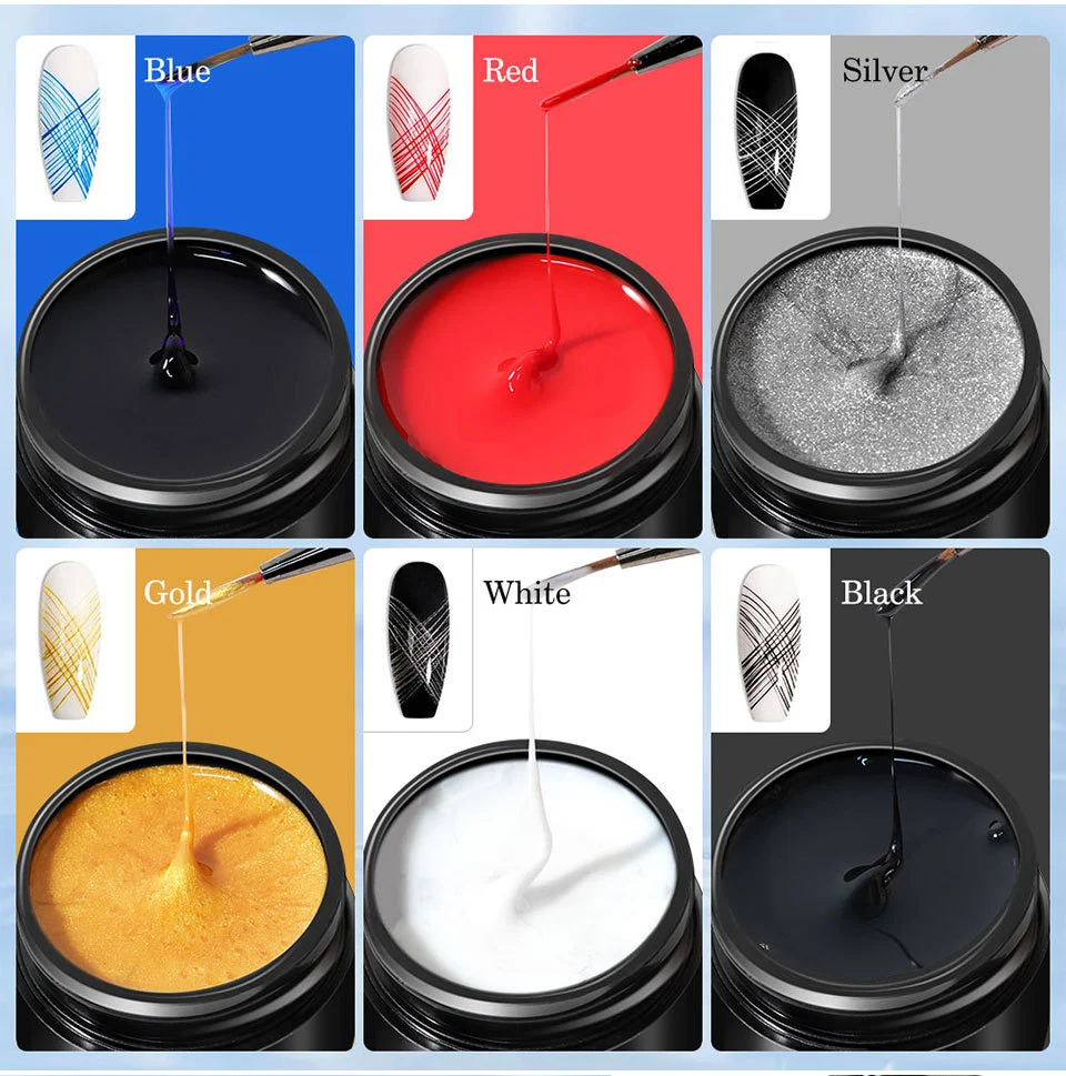 Spider Gel Nail Art Wire Polish - Limegirl High Elasticity 3D Drawing Gel for Creative Lines & DIY Manicure Design (5ml) 2 limegirl spider gel nail art wire polish spu803182650104 desc 2