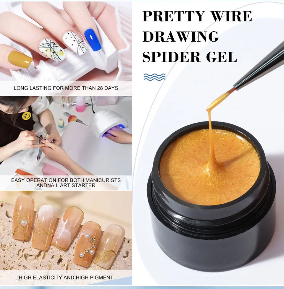 Spider Gel Nail Art Wire Polish - Limegirl High Elasticity 3D Drawing Gel for Creative Lines & DIY Manicure Design (5ml) 5 limegirl spider gel nail art wire polish spu803182650104 desc 5