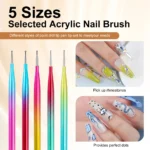 Nail Art Brush Set Dual Ended 5pcs Spu827555817651 7