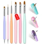 Nail Art Brushes Set 6pcs Liner Gel Spu826365843408 5