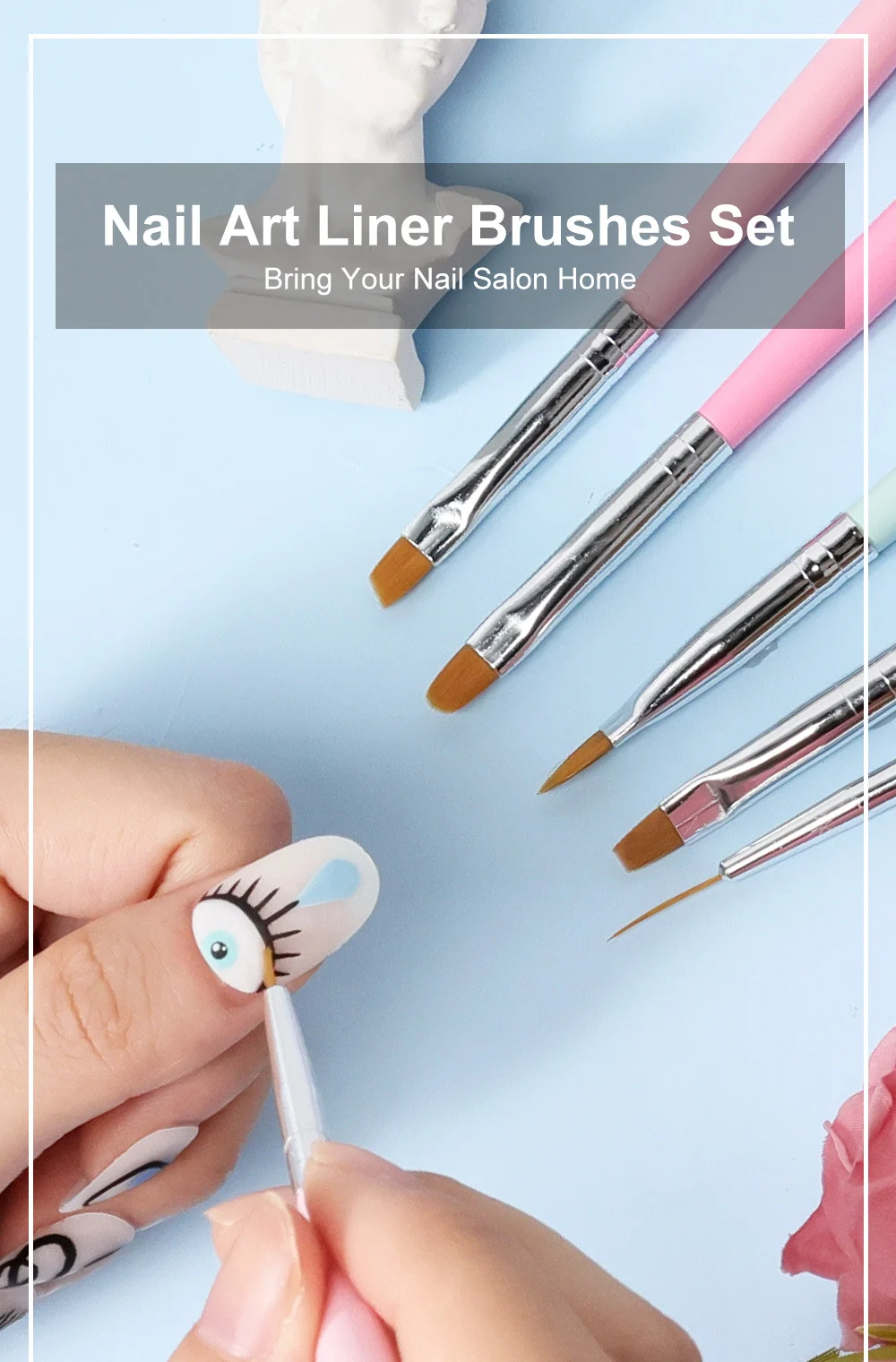 nail art brushes set 6pcs liner gel spu826365843408 desc 1