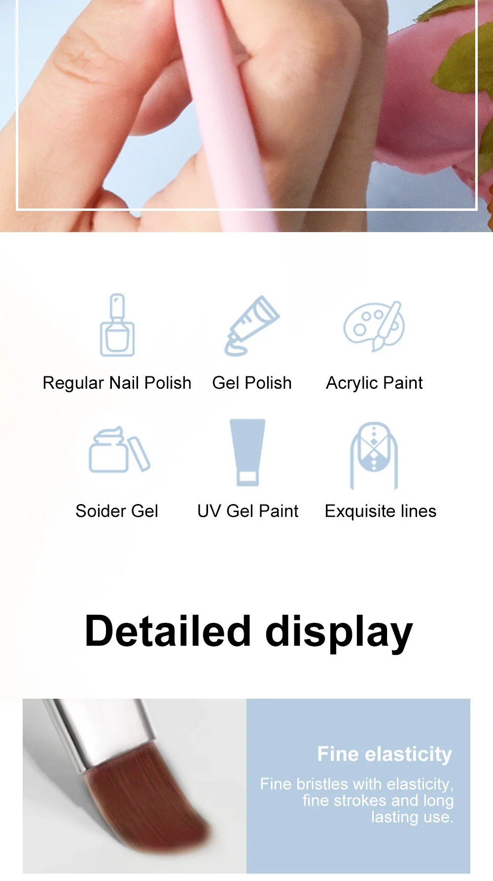 nail art brushes set 6pcs liner gel spu826365843408 desc 2