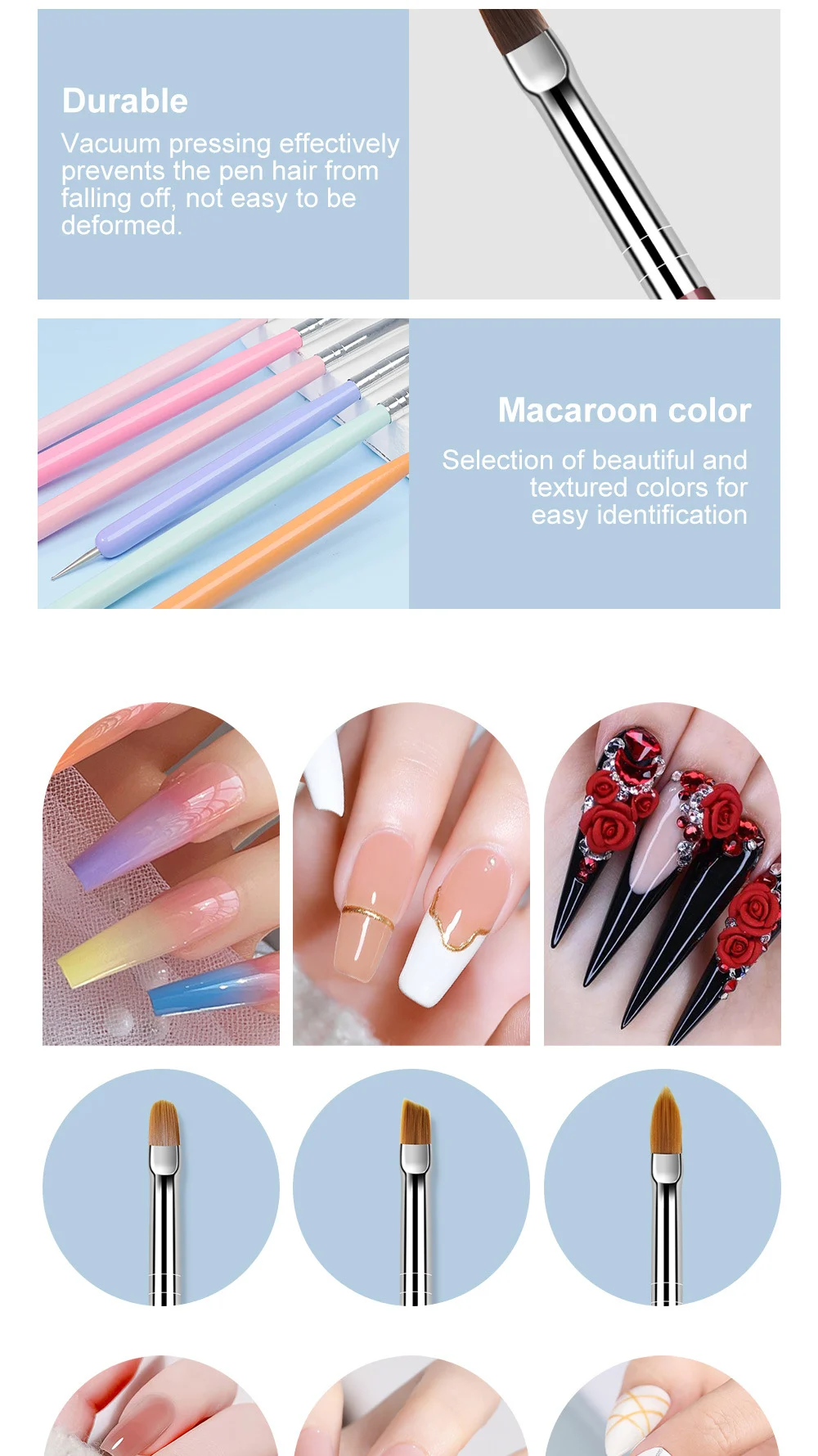 nail art brushes set 6pcs liner gel spu826365843408 desc 3