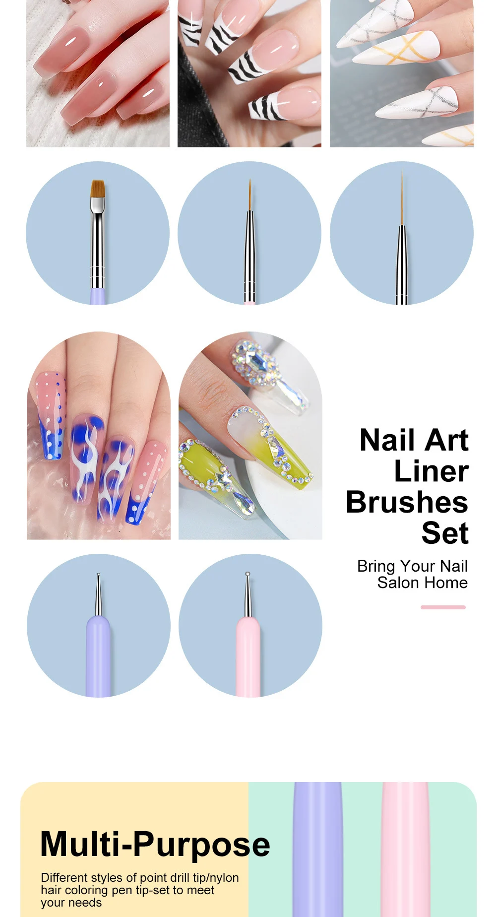 nail art brushes set 6pcs liner gel spu826365843408 desc 4