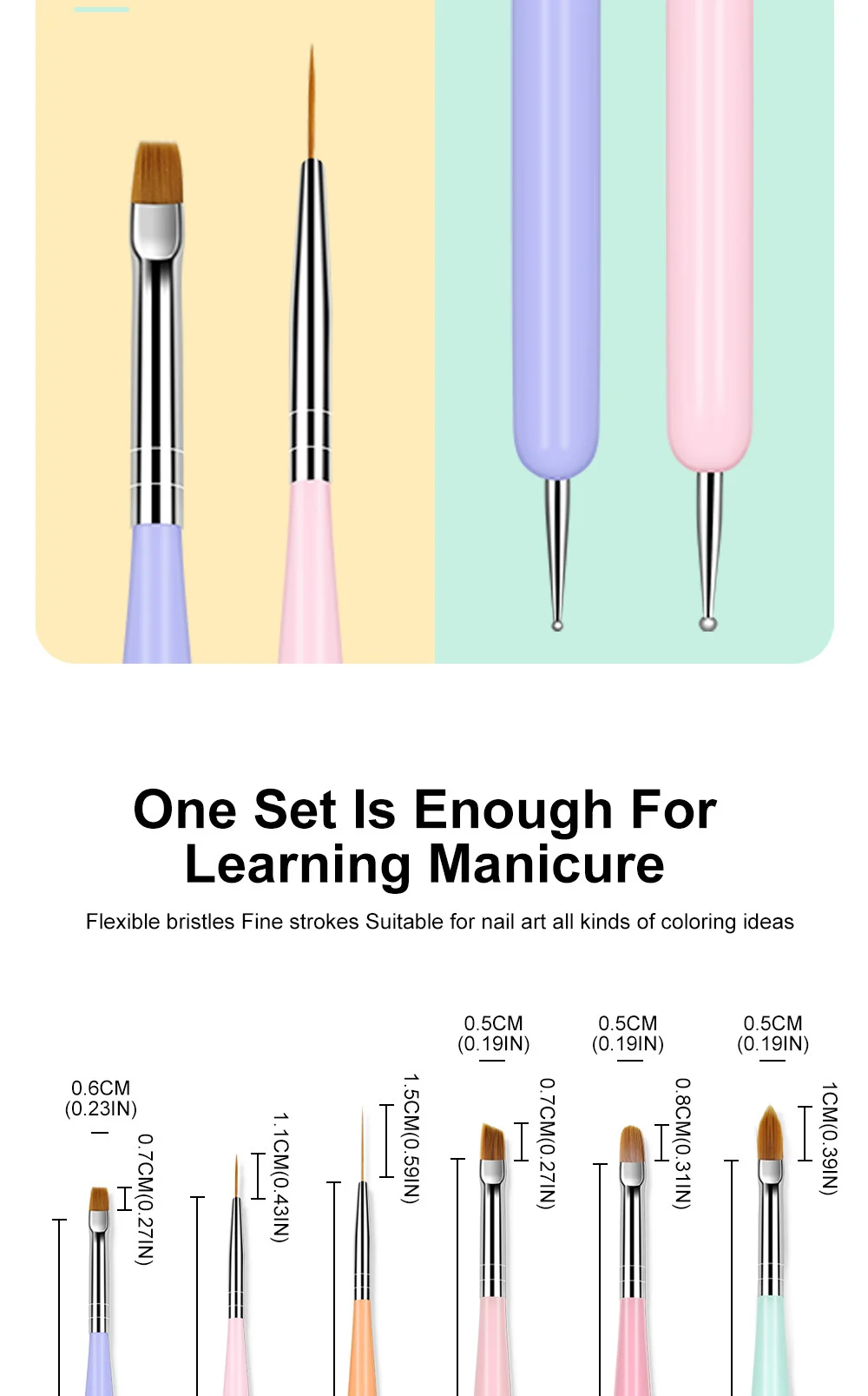 nail art brushes set 6pcs liner gel spu826365843408 desc 5